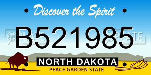 B521985 North Dakota License Plate
