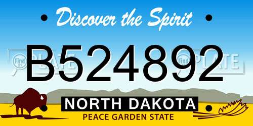 B524892 North Dakota License Plate
