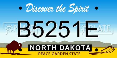B5251E North Dakota License Plate