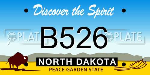B526 North Dakota License Plate