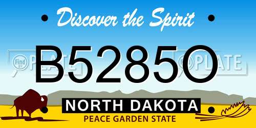 B5285O North Dakota License Plate