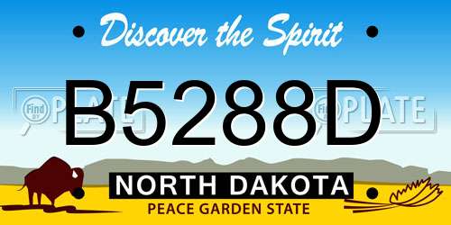 B5288D North Dakota License Plate