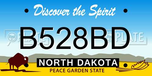 B528BD North Dakota License Plate