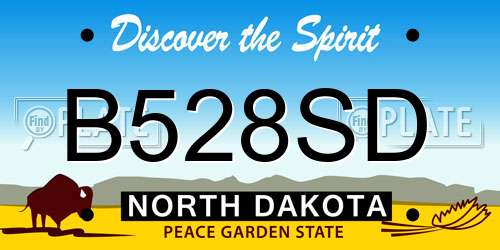 B528SD North Dakota License Plate