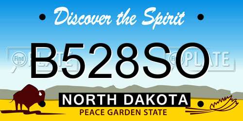 B528SO North Dakota License Plate