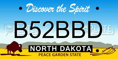 B52BBD North Dakota License Plate
