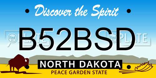 B52BSD North Dakota License Plate