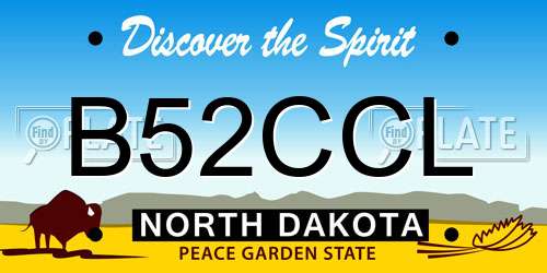 B52CCL North Dakota License Plate
