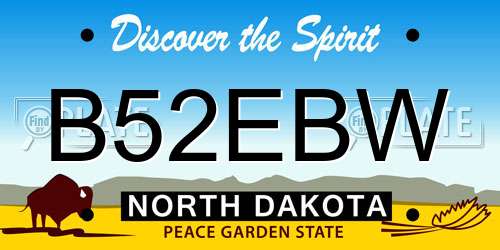 B52EBW North Dakota License Plate