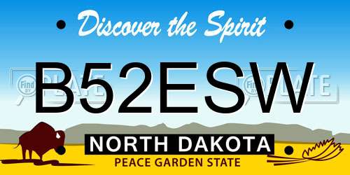 B52ESW North Dakota License Plate