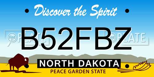 B52FBZ North Dakota License Plate