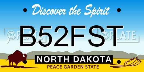 B52FST North Dakota License Plate
