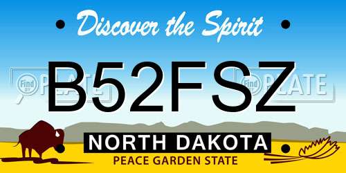 B52FSZ North Dakota License Plate