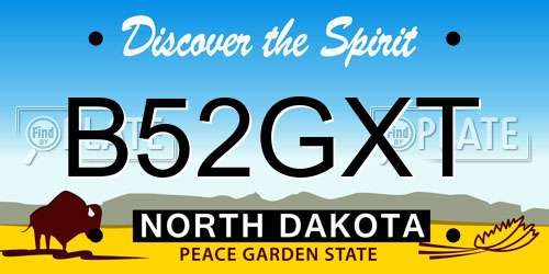 B52GXT North Dakota License Plate