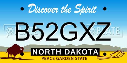 B52GXZ North Dakota License Plate