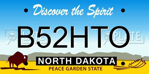 B52HTO North Dakota License Plate