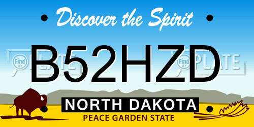 B52HZD North Dakota License Plate