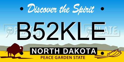 B52KLE North Dakota License Plate