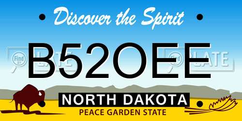 B52OEE North Dakota License Plate