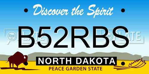 B52RBS North Dakota License Plate