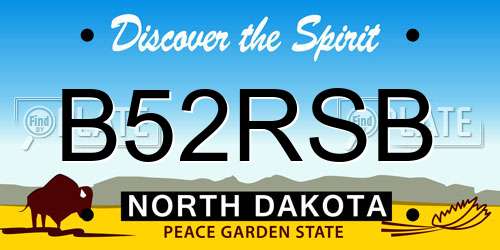 B52RSB North Dakota License Plate