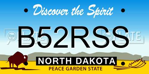 B52RSS North Dakota License Plate