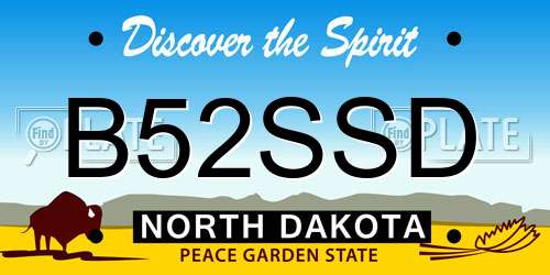 B52SSD North Dakota License Plate