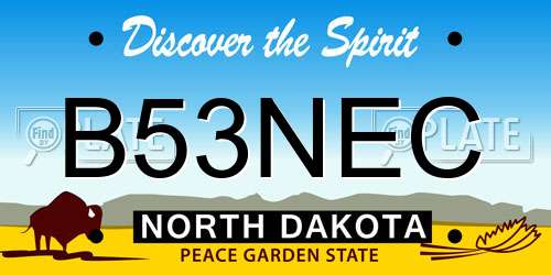 B53NEC North Dakota License Plate