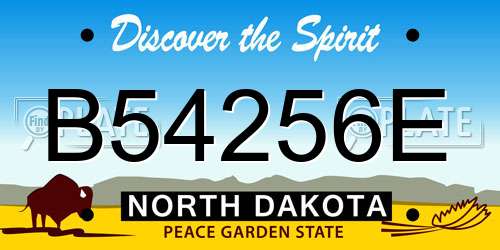 B54256E North Dakota License Plate