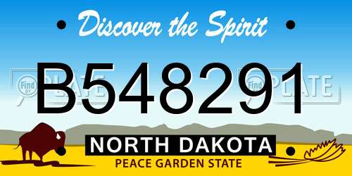 B548291 North Dakota License Plate