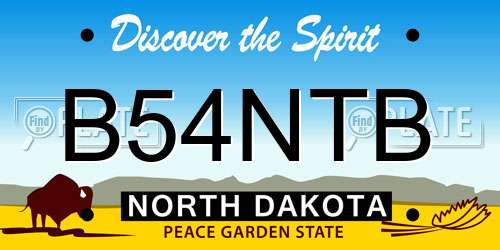 B54NTB North Dakota License Plate