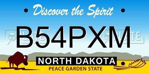 B54PXM North Dakota License Plate