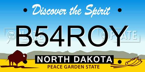 B54ROY North Dakota License Plate