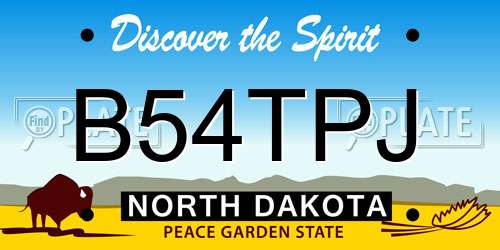B54TPJ North Dakota License Plate