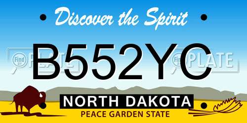 B552YC North Dakota License Plate