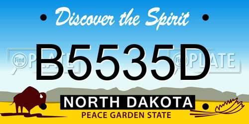 B5535D North Dakota License Plate