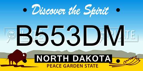 B553DM North Dakota License Plate