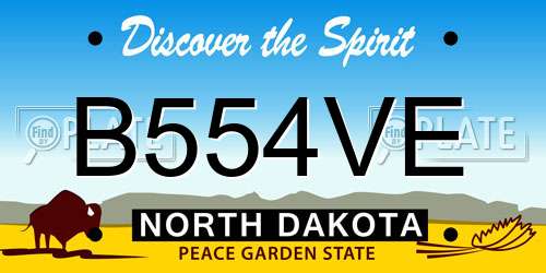 B554VE North Dakota License Plate