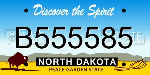 B555585 North Dakota License Plate