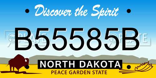 B55585B North Dakota License Plate