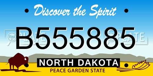 B555885 North Dakota License Plate