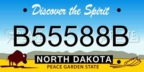 B55588B North Dakota License Plate