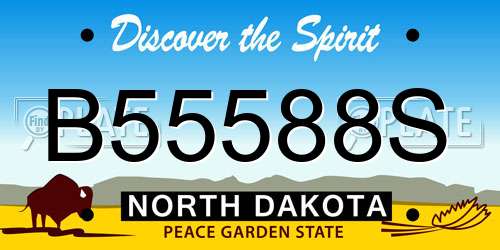 B55588S North Dakota License Plate