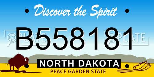 B558181 North Dakota License Plate