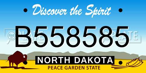 B558585 North Dakota License Plate