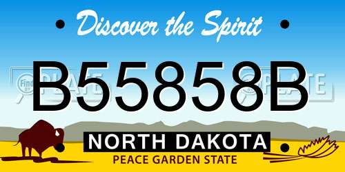 B55858B North Dakota License Plate