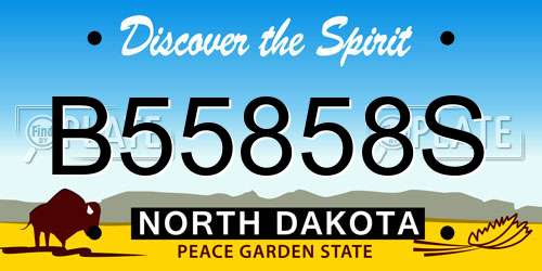 B55858S North Dakota License Plate