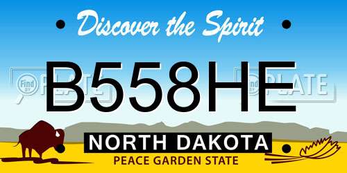 B558HE North Dakota License Plate