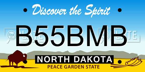 B55BMB North Dakota License Plate