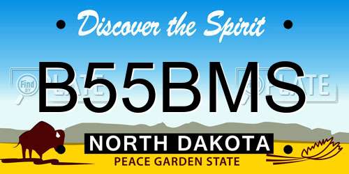 B55BMS North Dakota License Plate